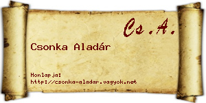 Csonka Aladár névjegykártya