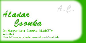 aladar csonka business card